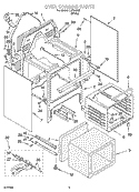 OVEN CHASSIS PARTS Diagram and Parts List for GJP84802  Whirlpool Range