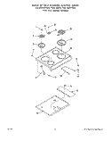 MAIN TOP Diagram and Parts List for 2384W3A  Roper Range