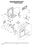 DISPENSER FRONT PARTS Diagram and Parts List for MSD2258KEU00  Whirlpool Refrigerator