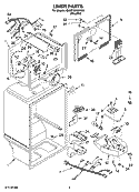 LINER PARTS Diagram and Parts List for GARF19XXVK00  Whirlpool Refrigerator