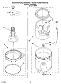 AGITATOR, BASKET AND TUB PARTS Diagram and Parts List for TAWB600PQ1  Estate Washer