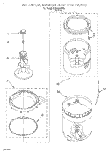 AGITATOR, BASKET AND TUB Diagram and Parts List for LBR4221EW0  Whirlpool Washer