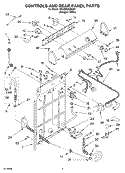 CONTROLS AND REAR PANEL PARTS Diagram and Parts List for 7MLSR6332KQ2  Whirlpool Washer