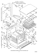 OVEN Diagram and Parts List for RB260PXYB1  Whirlpool Wall Oven