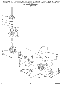 BRAKE, CLUTCH, GEARCASE, MOTOR AND PUMP Diagram and Parts List for KAWE767BWH0  KitchenAid Washer