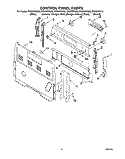CONTROL PANEL Diagram and Parts List for RF386PXGN2  Whirlpool Range