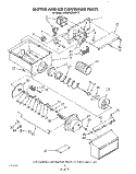 MOTOR AND ICE CONTAINER Diagram and Parts List for KSRS25QWAL13  KitchenAid Refrigerator
