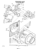 BULKHEAD Diagram and Parts List for LG5811XPW0  Whirlpool Dryer