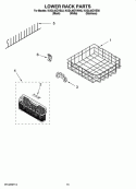 LOWER RACK PARTS Diagram and Parts List for KUDL40CVSS0  KitchenAid Dishwasher