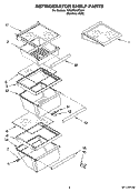 REFRIGERATOR SHELF PARTS Diagram and Parts List for 7GS2FHAXTA01  Whirlpool Refrigerator