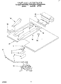 VENT AND LATCH Diagram and Parts List for KEBS107BAL1  KitchenAid Wall Oven