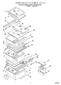 REFRIGERATOR SHELF Diagram and Parts List for 3ED22DQXDN03  Whirlpool Refrigerator
