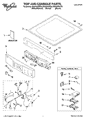 TOP AND CONSOLE PARTS Diagram and Parts List for GGW9250PL0  Whirlpool Dryer