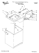 TOP AND CABINET Diagram and Parts List for 4LSC9255DZ1  Whirlpool Washer