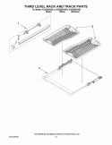 THIRD LEVEL RACK AND TRACK PARTS Diagram and Parts List for KUDS50SVBL4  KitchenAid Dishwasher