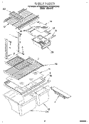 SHELF Diagram and Parts List for RT18BKXDN00  Roper Refrigerator