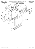FRAME AND CONSOLE Diagram and Parts List for DU806CWDB5  Whirlpool Dishwasher