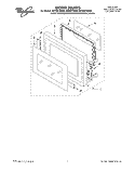 DOOR, LITERATURE Diagram and Parts List for MT2081XBR0  Whirlpool Microwave