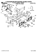 WASHER/DRYER CONTROL PANEL PARTS Diagram and Parts List for LTG5243DT4  Whirlpool Washer Dryer Combo