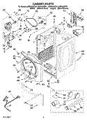 CABINET PARTS Diagram and Parts List for WED9600TU1  Whirlpool Dryer