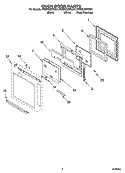 OVEN DOOR PARTS Diagram and Parts List for YKEMC307KW01  KitchenAid Microwave Oven Combo