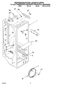 REFRIGERATOR LINER PARTS Diagram and Parts List for KSRD25FKSS03  KitchenAid Refrigerator