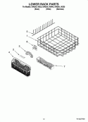 LOWER RACK PARTS Diagram and Parts List for DW524L1ABL0  Whirlpool Dishwasher