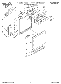 FRAME AND CONSOLE Diagram and Parts List for DU915QWDQ1  Whirlpool Dishwasher