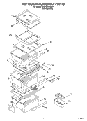 REFRIGERATOR SHELF PARTS Diagram and Parts List for BRS70ZRANA01  Whirlpool Refrigerator
