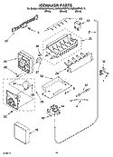 ICEMAKER PARTS Diagram and Parts List for KSRG22FKBL15  KitchenAid Refrigerator