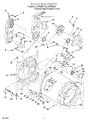 BULKHEAD Diagram and Parts List for LGQ8858HQ0  Whirlpool Dryer