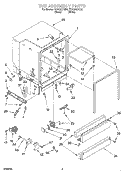 TUB ASSEMBLY Diagram and Parts List for DU1000CGB2  Whirlpool Dishwasher