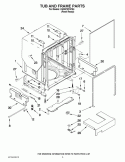 TUB AND FRAME PARTS Diagram and Parts List for KUDE70FXPA3  KitchenAid Dishwasher