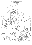 TUB ASSEMBLY Diagram and Parts List for DU935QWDB1  Whirlpool Dishwasher