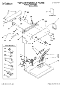 TOP AND CONSOLE, LITERATURE Diagram and Parts List for CGDX563JQ2  Crosley Dryer