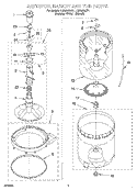 AGITATOR, BASKET AND TUB Diagram and Parts List for LSN2000JT1  Whirlpool Washer