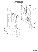 DOOR PARTS Diagram and Parts List for KBCO24RSBX01  KitchenAid Wine and Beverage Cooler