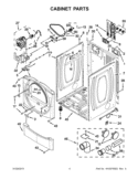 CABINET PARTS Diagram and Parts List for YWED9050XW2  Whirlpool Dryer