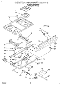 COOKTOP AND MANIFOLD, LITERATURE Diagram and Parts List for SF330PEWQ1  Whirlpool Range