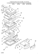 REFRIGERATOR SHELF Diagram and Parts List for KSRS25IHSS00  KitchenAid Refrigerator
