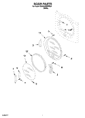 DOOR PARTS Diagram and Parts List for 3RAWZ480EMQ0  Whirlpool Dryer