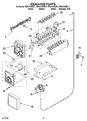 ICEMAKER PARTS, OPTIONAL PARTS Diagram and Parts List for ED5LHAXML11  Whirlpool Refrigerator