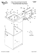 TOP AND CABINET, LITERATURE Diagram and Parts List for LSQ9564JQ0  Whirlpool Washer