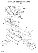 MOTOR AND ICE CONTAINER Diagram and Parts List for 3XEC5THGKB00  Whirlpool Refrigerator