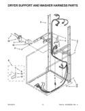 DRYER SUPPORT AND WASHER HARNESS PARTS Diagram and Parts List for WGT3300XQ2  Whirlpool Washer Dryer Combo