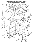 CONTROLS AND REAR PANEL PARTS Diagram and Parts List for 7MLSR8534PT0  Whirlpool Washer
