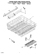 UPPER RACK AND TRACK PARTS Diagram and Parts List for GU2400XTPQ1  Whirlpool Dishwasher