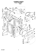 CABINET PARTS Diagram and Parts List for YWED6400SW1  Whirlpool Dryer