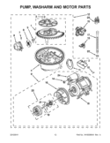 PUMP, WASHARM AND MOTOR PARTS Diagram and Parts List for KUDC10IBBL0  KitchenAid Dishwasher