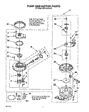 PUMP AND MOTOR Diagram and Parts List for GDP8500XXN2  Whirlpool Dishwasher